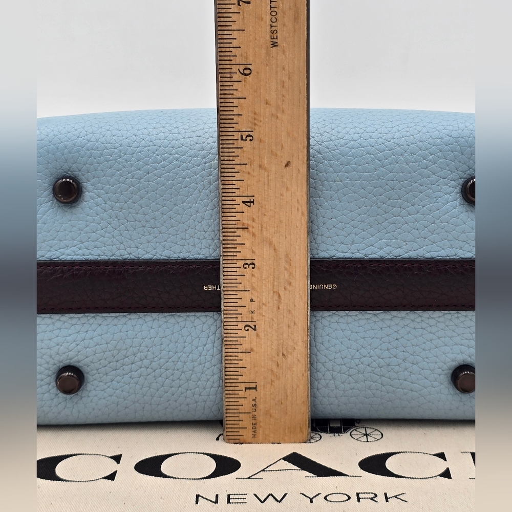 Coach Pebble Leather Cashin Carry Tote 22 In Colorblock, EUC - Picture 7 of 16